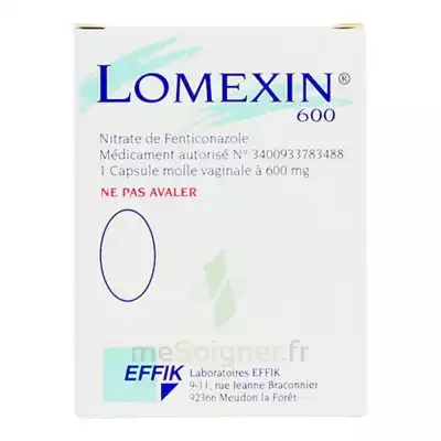 Lomexin 600 Mg Caps Molle Vaginale Plq/1 à  JOUÉ-LÈS-TOURS